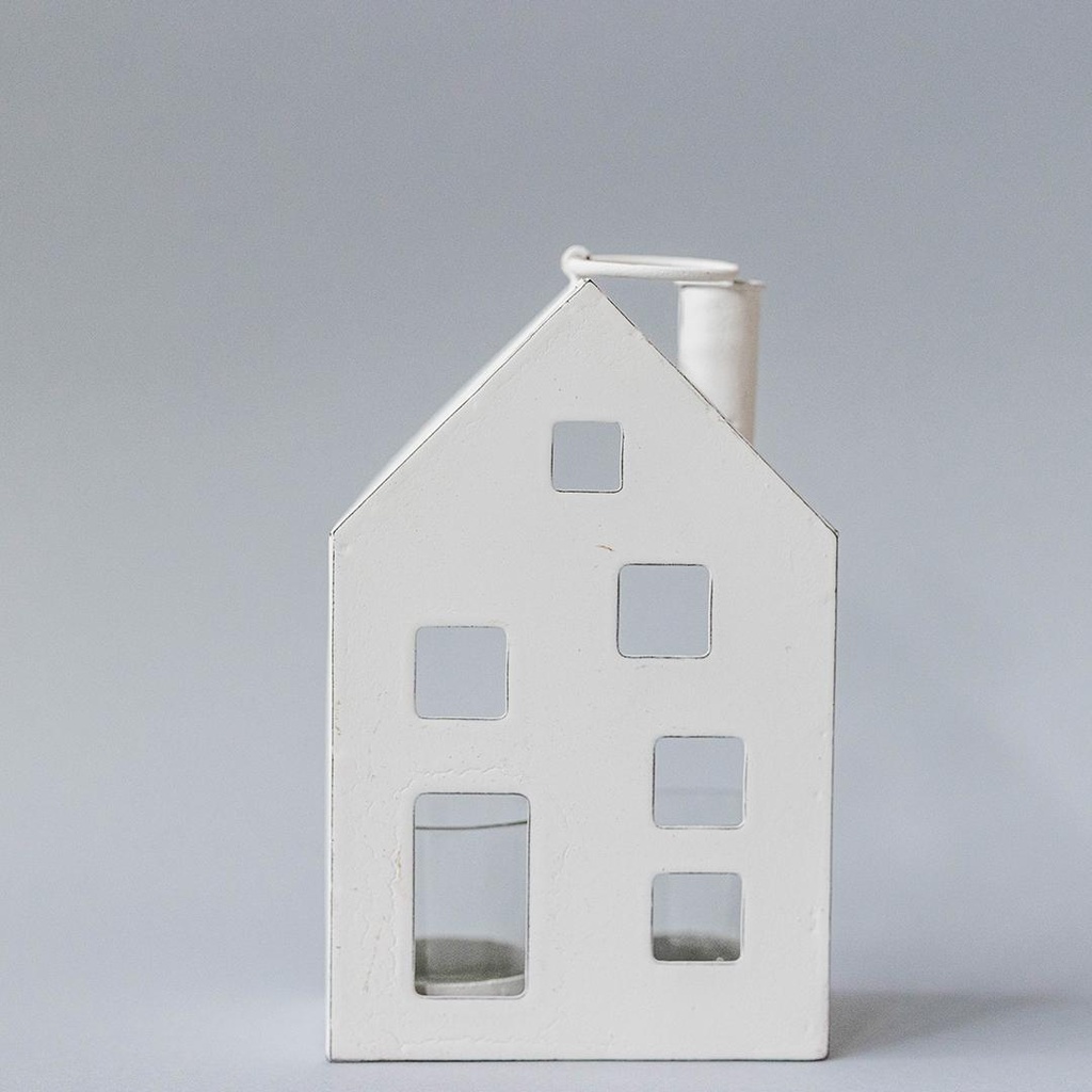 Bougeoir maison en métal (grand) 