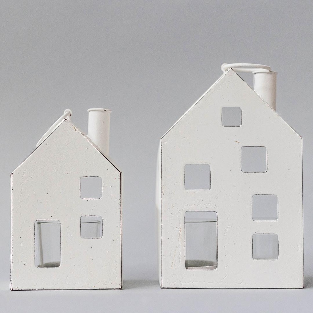 Bougeoir maison en métal (grand) 