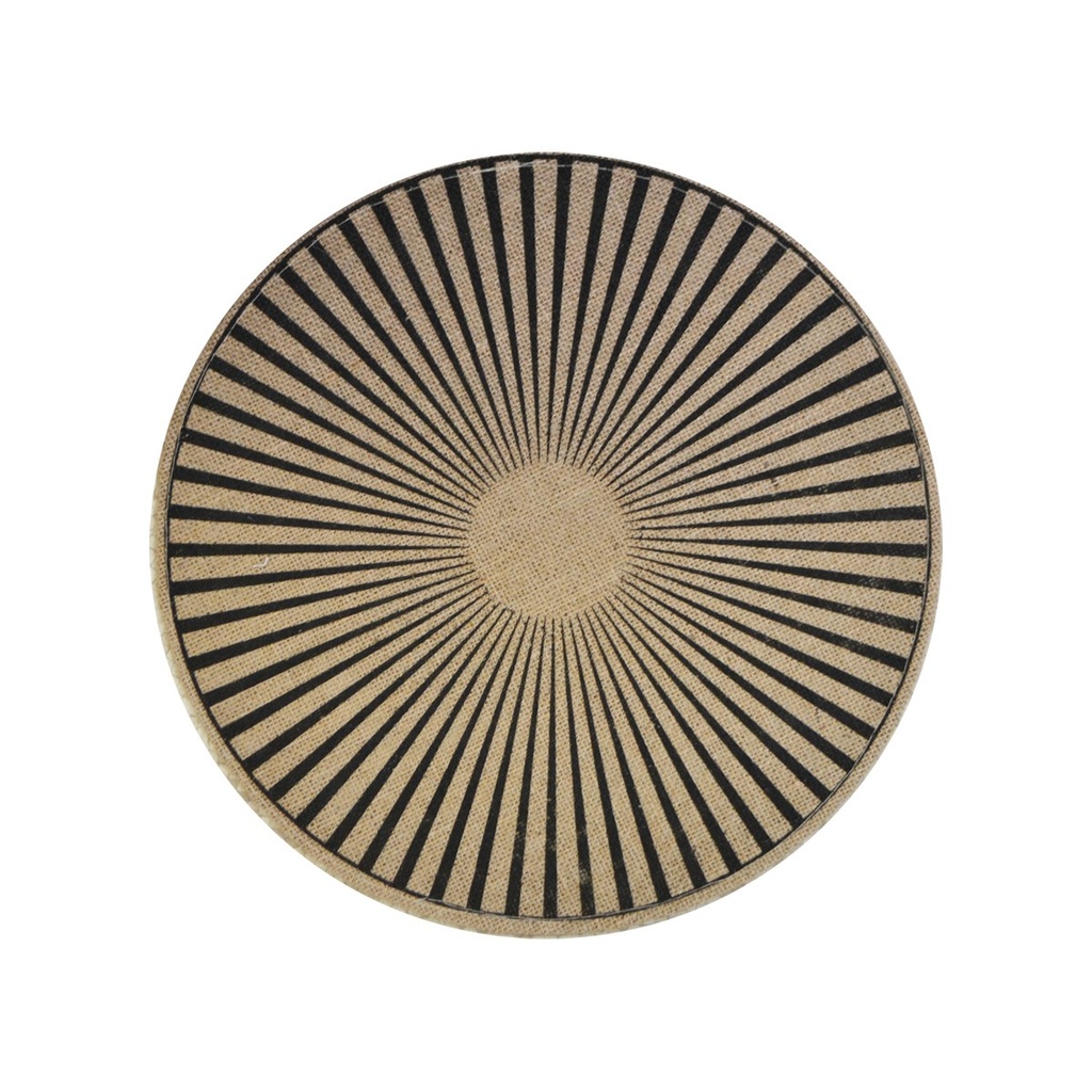 Napperon en jute "soleil levant" noir
