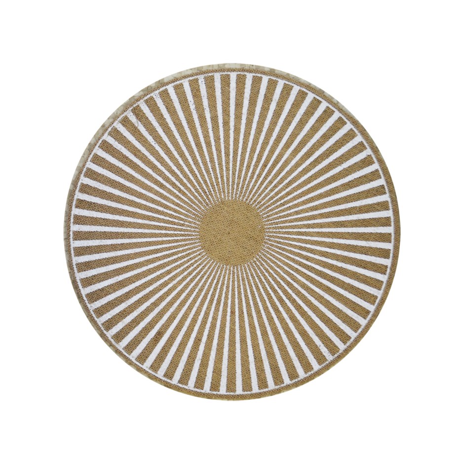 Napperon en jute "soleil levant" blanc