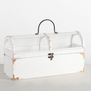 Coffre en bois vintage blanc