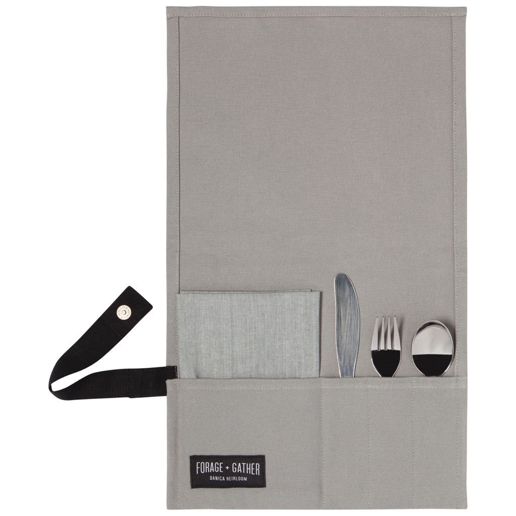 Kit de lunch en tissu gris