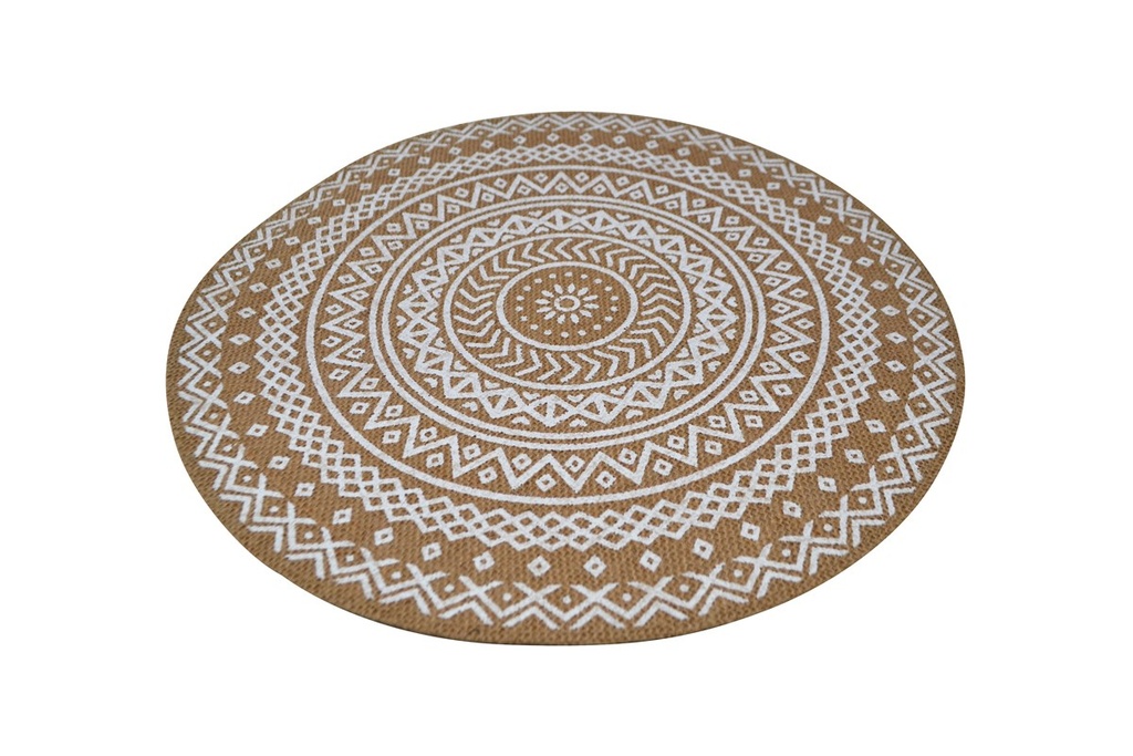 Napperon en jute "mandala" blanc