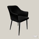 Fauteuil en tissu bouclé noir – Confort & Élégance