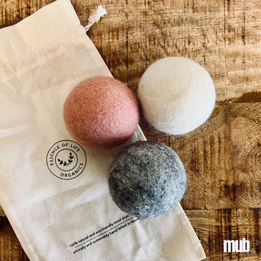 [mub.ax.elo.3balls] 3 Boules de séchage 100% laine 