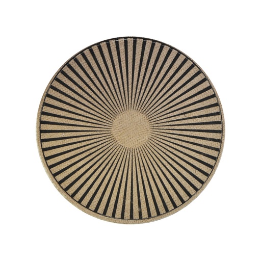 [MUB.NAP.BK001] Napperon en jute "soleil levant" noir