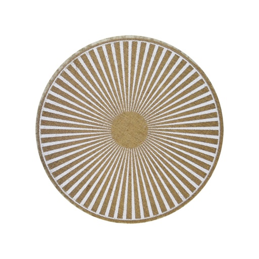 [MUB.NAP.WH001] Napperon en jute "soleil levant" blanc