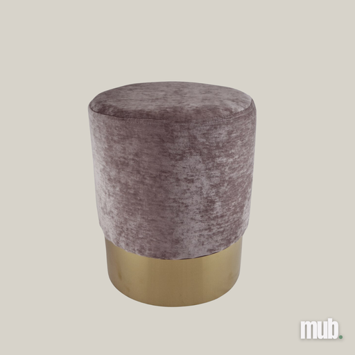 Pouf en velours gris