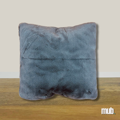 Coussin fourrure gris taupe