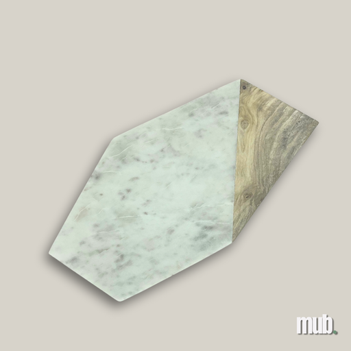 Plateau en marbre & bois