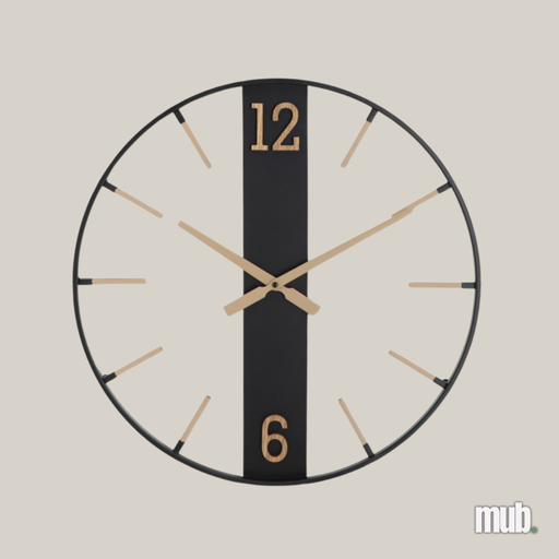 Horloge en métal moderne en métal noir - 50cm