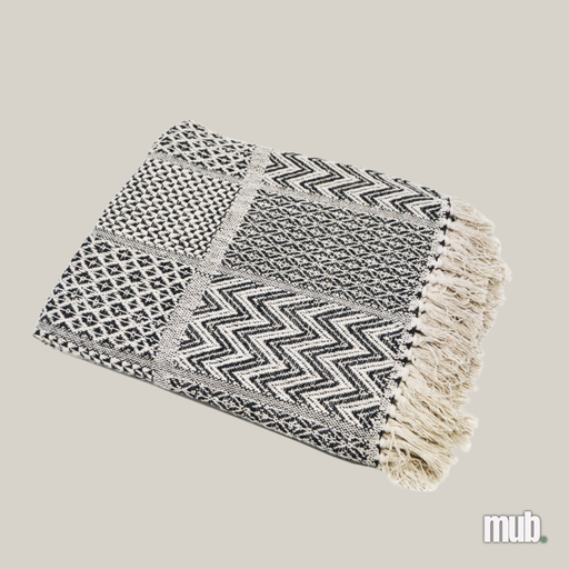 Jeté tissé 100% Coton "Madras" – 125 x 150 cm