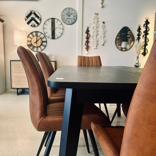 Table à diner en Bois d'Acacia Noir