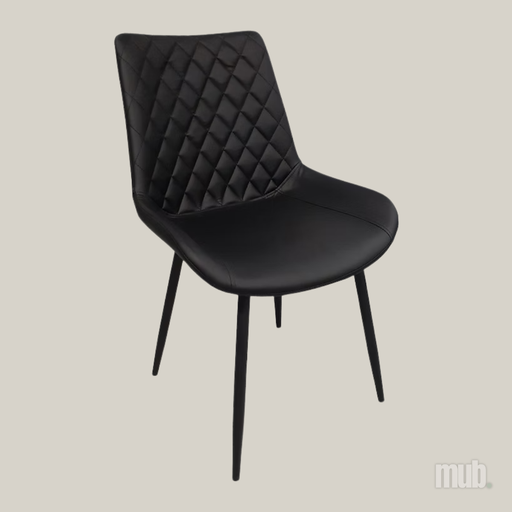 Chaise Torino Diamante - Cuir Vegan Noir