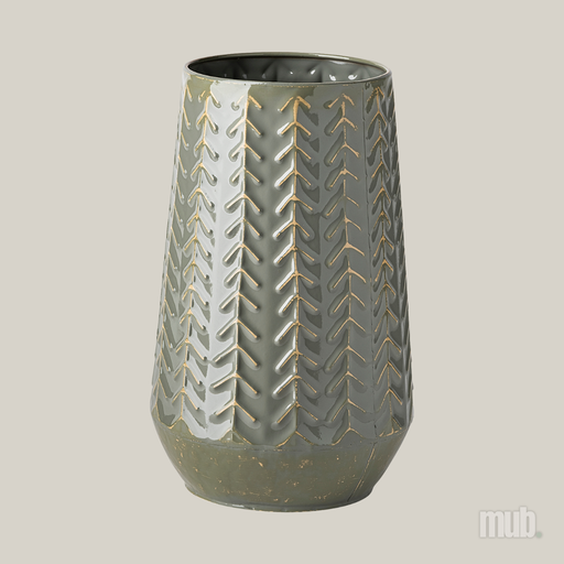 Vase XXL Vert Sauge en Métal Émaillé