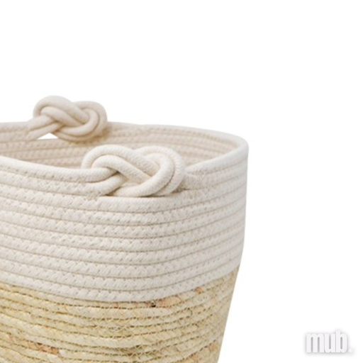[MUB.BA.BE001] Panier en coton beige & paille